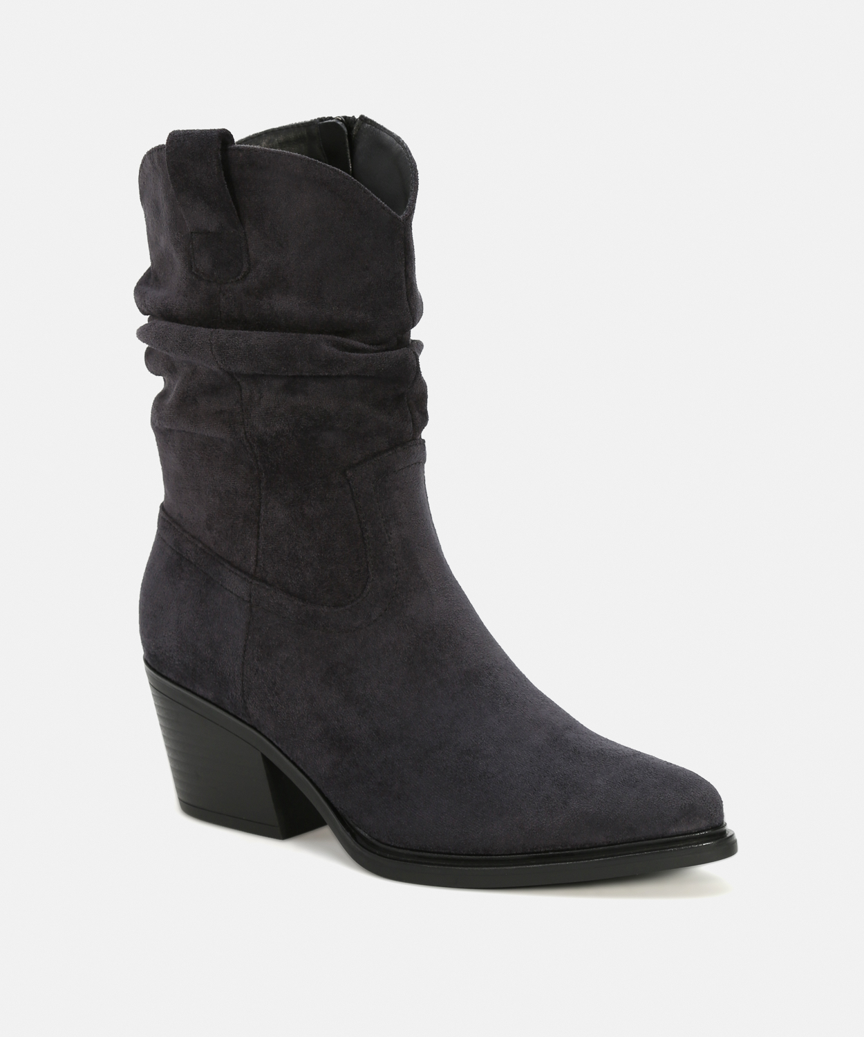 Botas salto cano m&eacute;dio cinzentas slouchy image number null